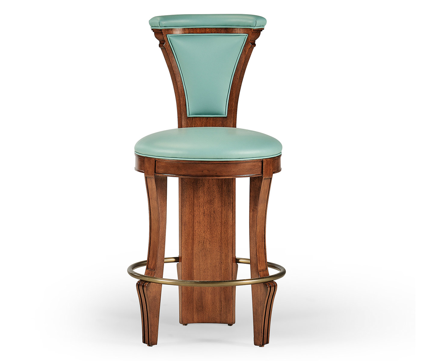 LDS Walnut Medium Stool upholstered in COM
