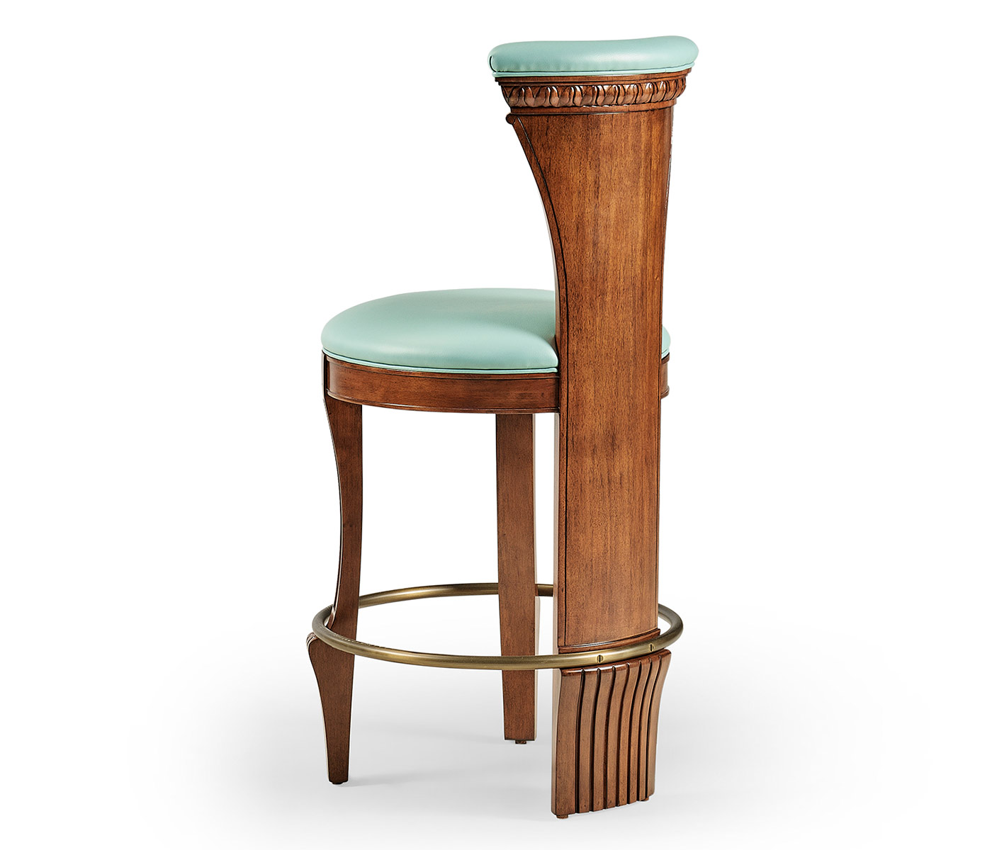 LDS Walnut Medium Stool upholstered in COM