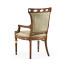 Medium Walnut Armchair upholstered in COM None distressing