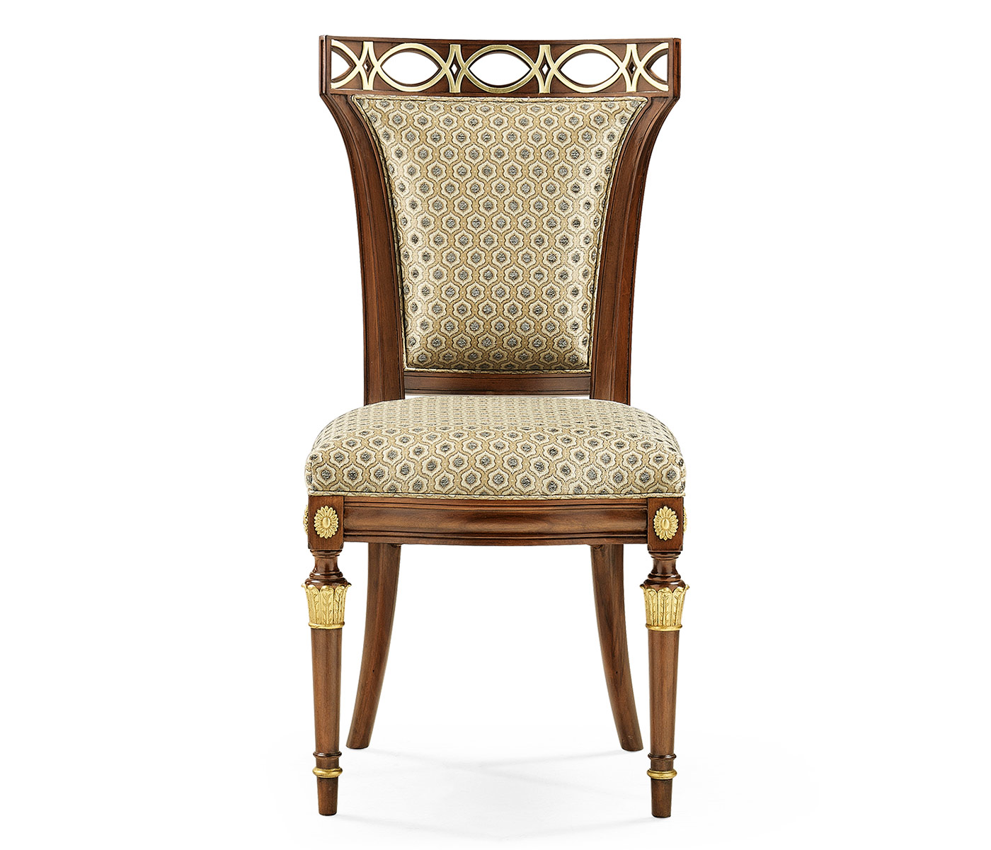 Sokol Medium Walnut Side Chair Upholstered in COM None distressing