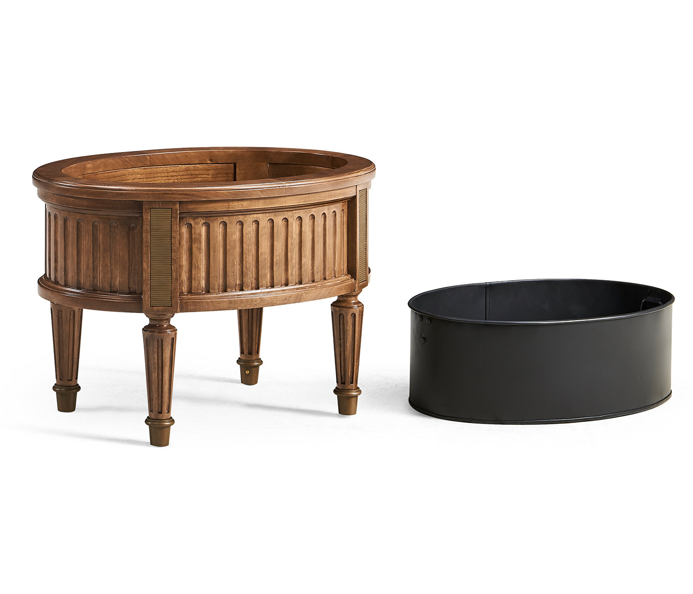 LDS Custom Oval Trough Planter - LDS Taylorsville Temple