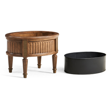 LDS Custom Oval Trough Planter - LDS Taylorsville Temple