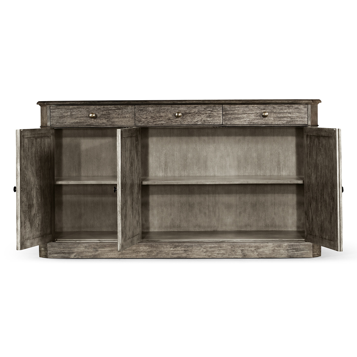 Antique Dark Grey Three Door Sideboard 69