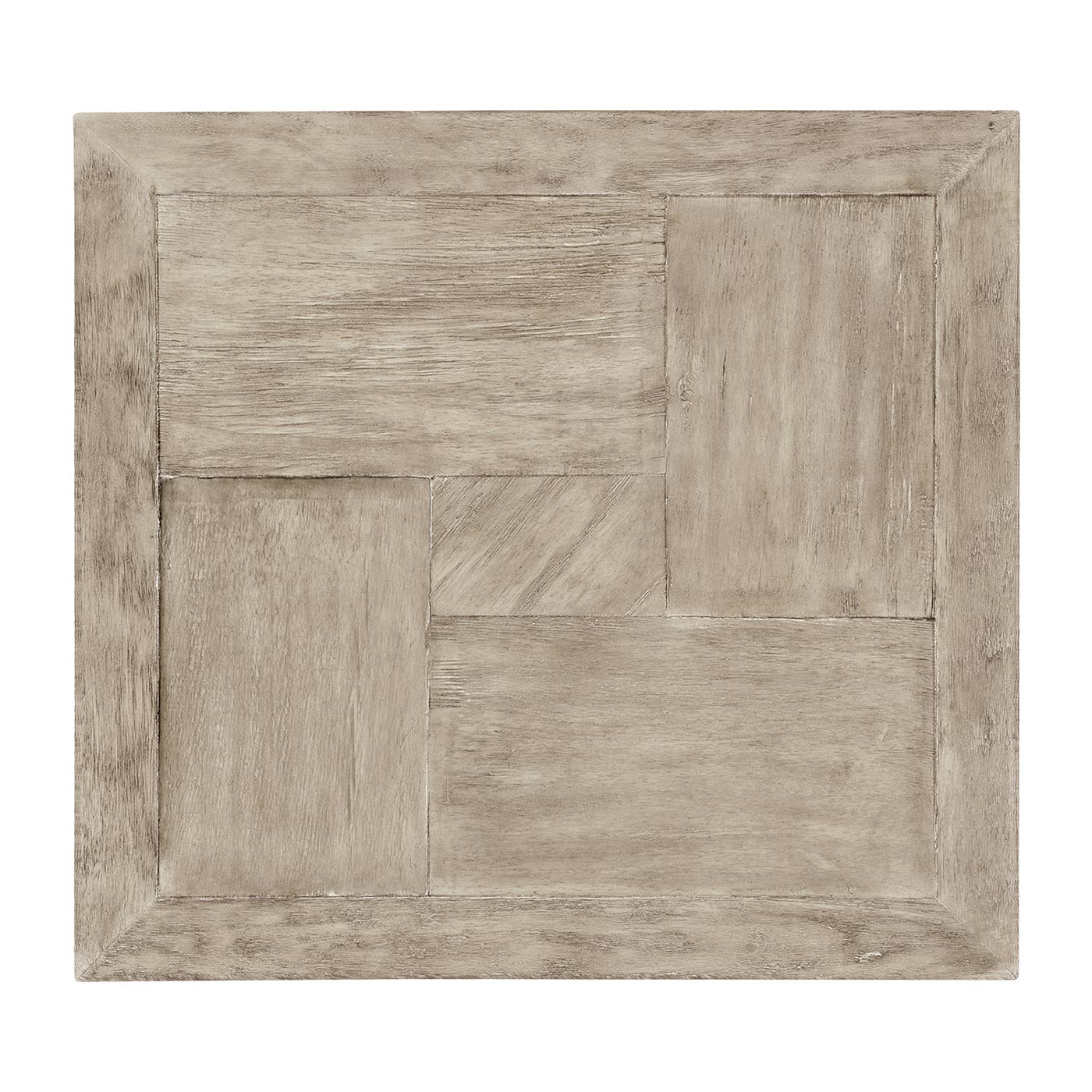 Rustic Grey Square End Table with Iron Base