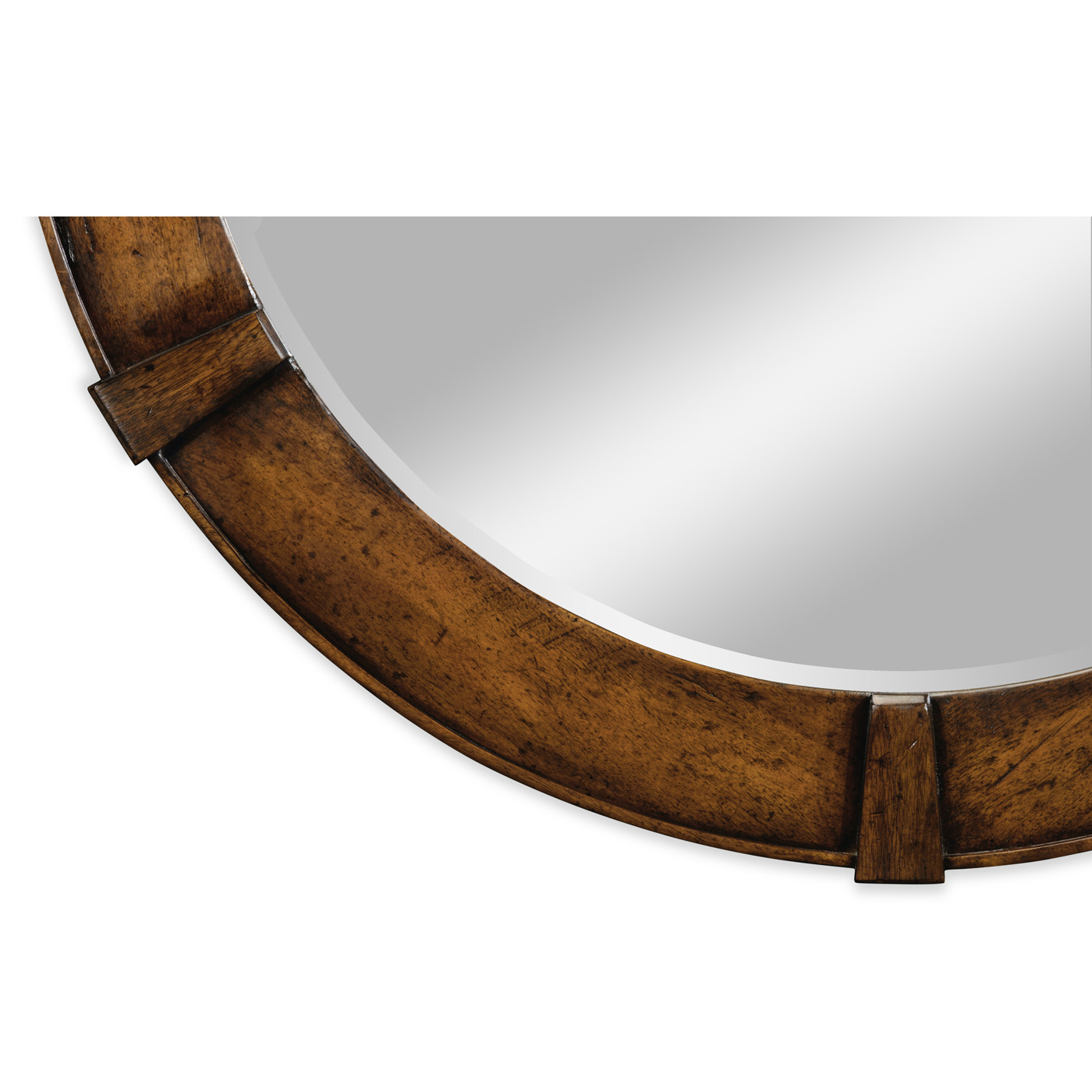 Country Walnut Round Mirror
