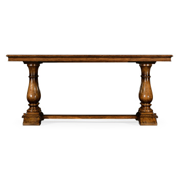 Country Walnut Rectangular Fixed Top Dining Table 71