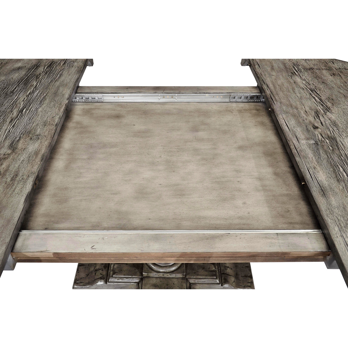 Circular Extending Dining Table in Antique Dark Grey 55