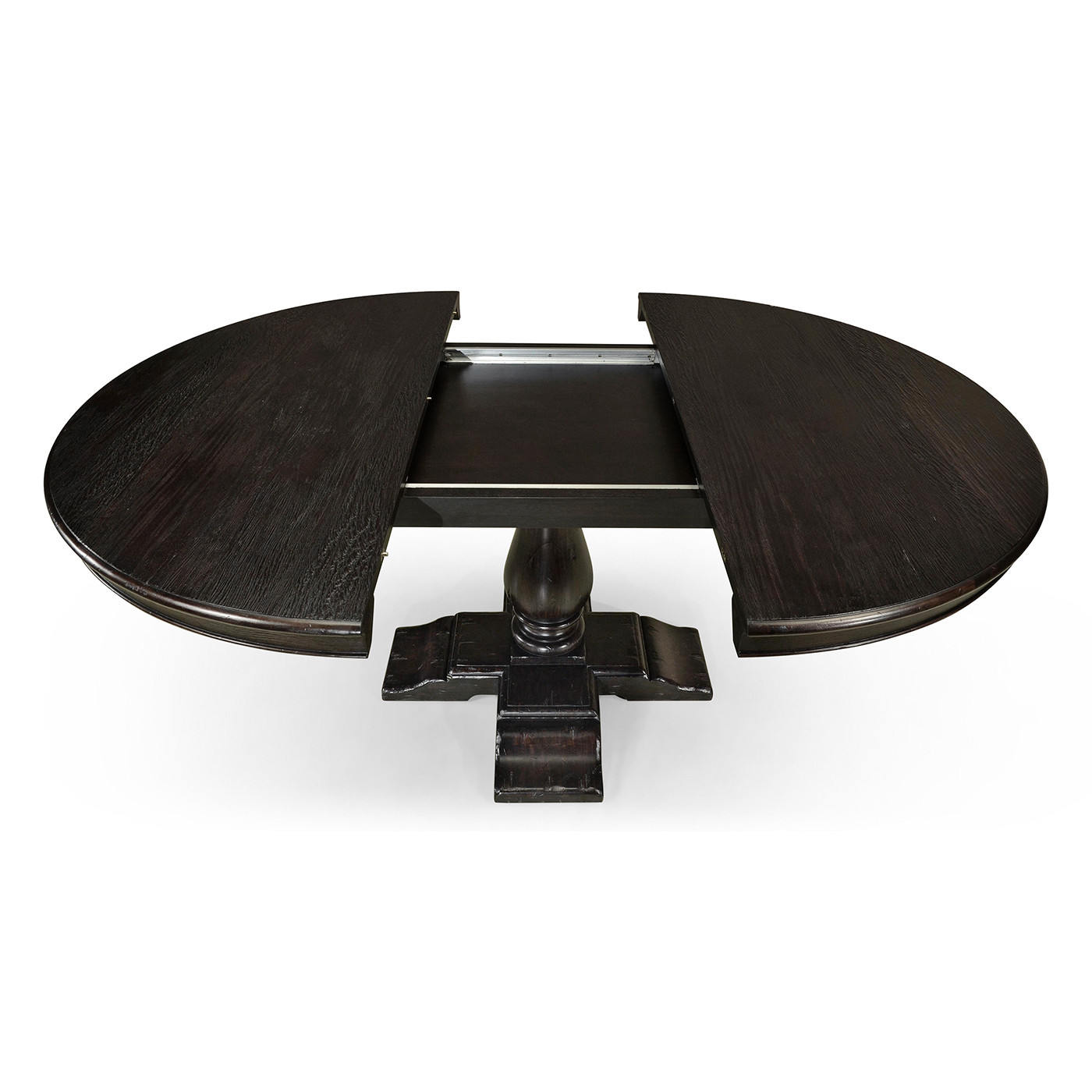 Circular Dark Ale Extending Dining Table 55