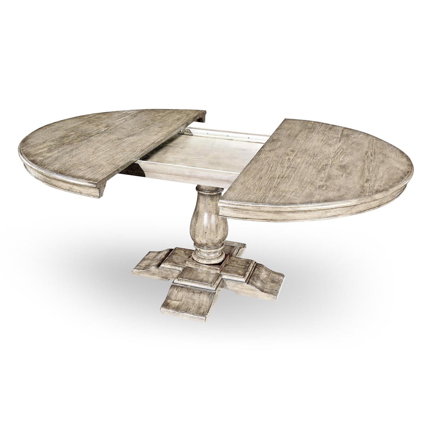 Circular Extending Dining Table in Rustic Grey 55