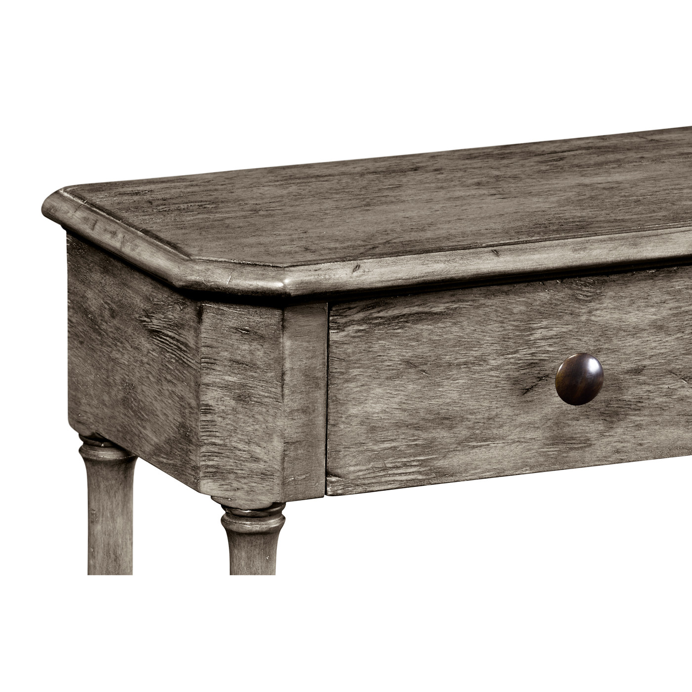 Antique Dark Grey Three Drawer Large Console Table