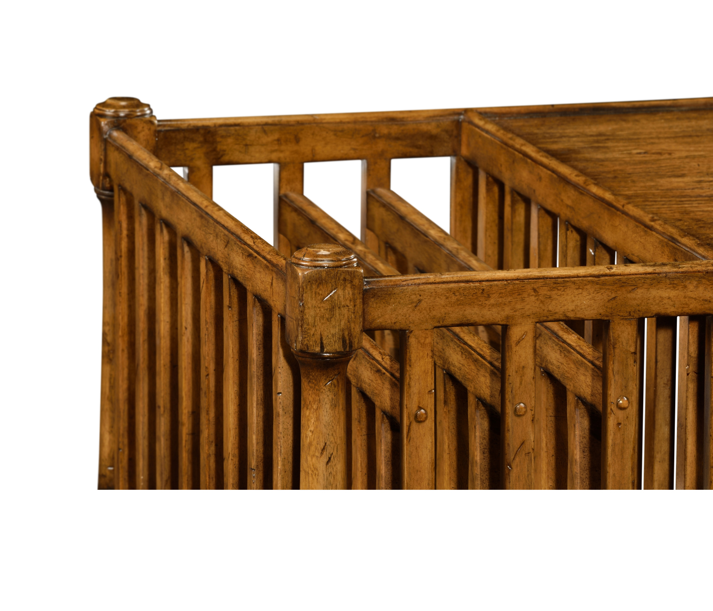 Country Walnut Rectangular Coffee Table with Magazine Rack