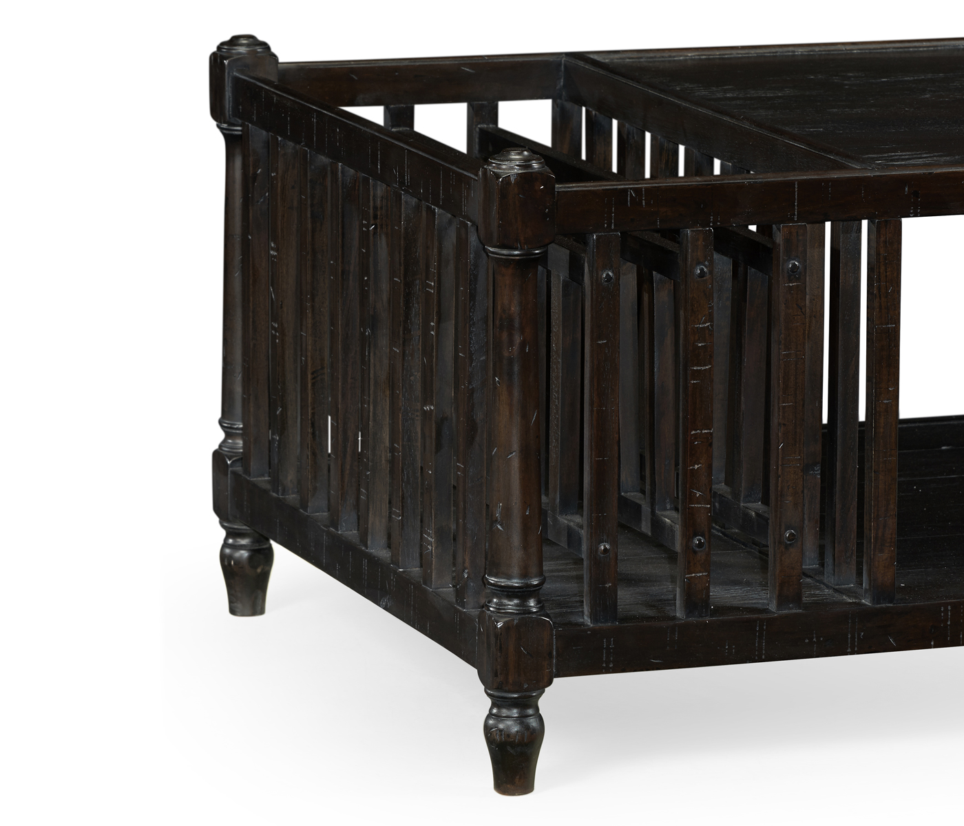 Dark Ale Rectangular Coffee Table with Magazine Rack