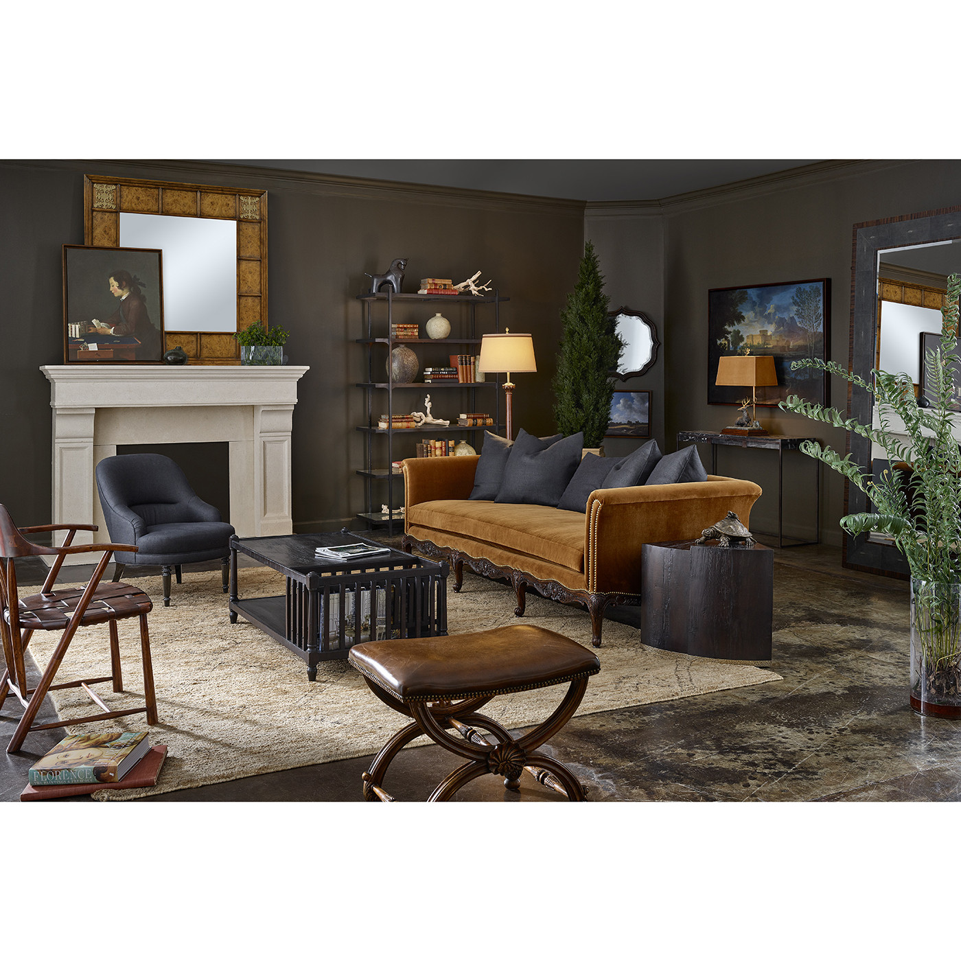 Dark Ale Rectangular Coffee Table with Magazine Rack