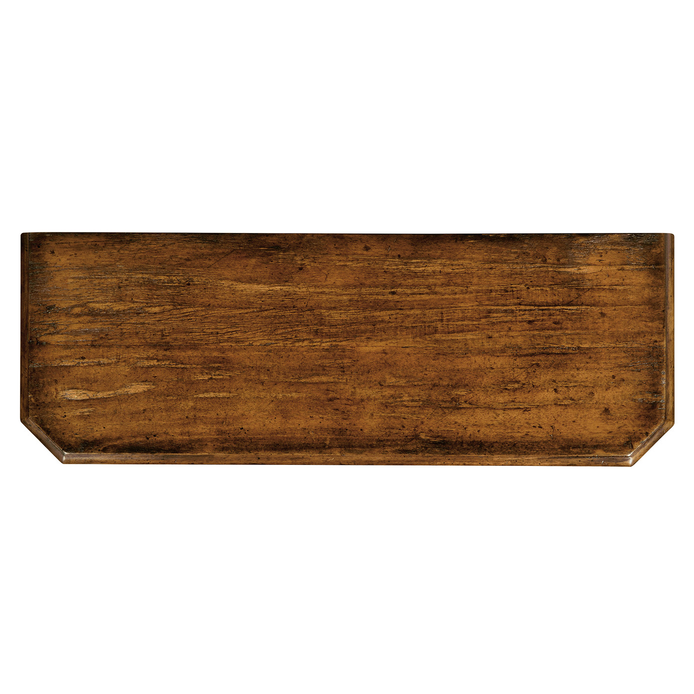 Country Walnut Small Console Table with Drawer