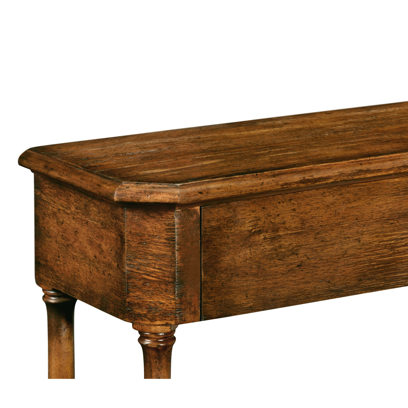 Country Walnut Small Console Table with Drawer