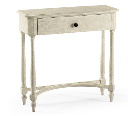 Whitewash Driftwood Small Console Table with Drawer