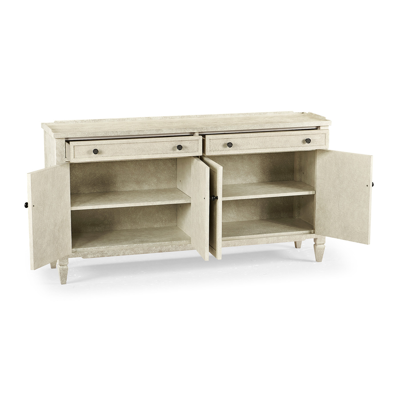 Casual Whitewash Driftwood Four Door Sideboard