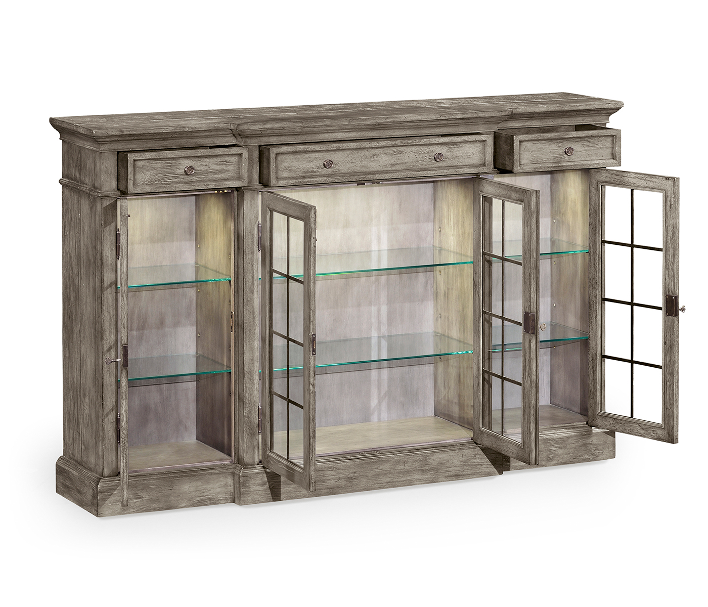 Casual Four Door China Display Cabinet