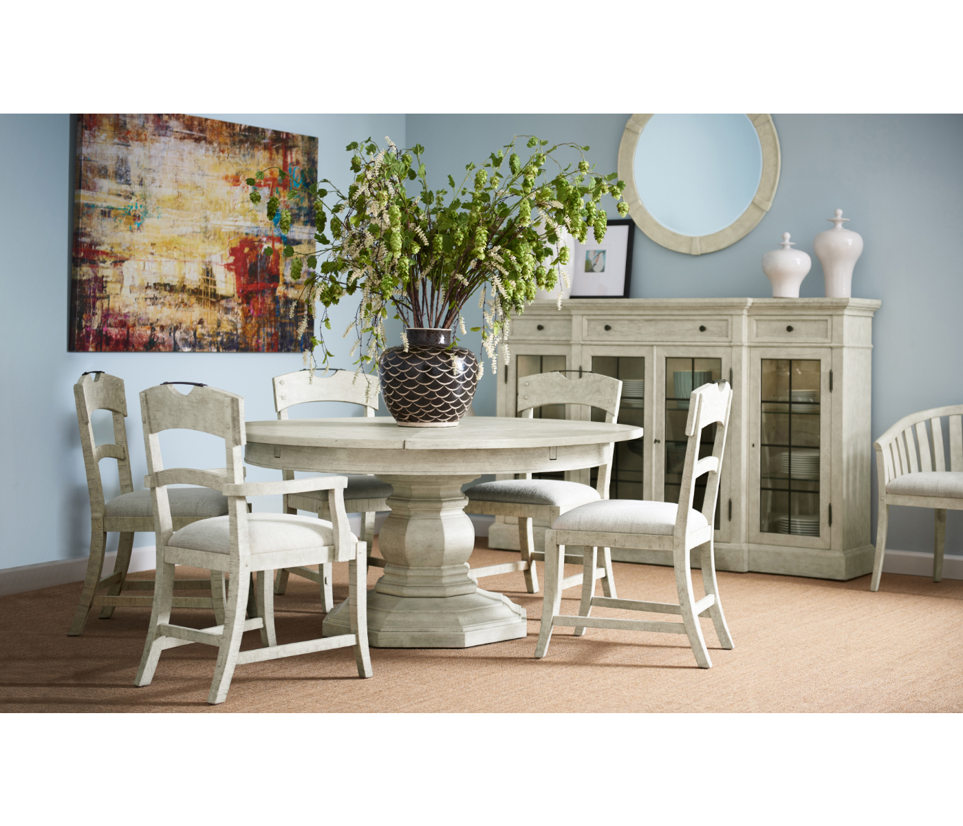 Casual Four Door China Display Cabinet