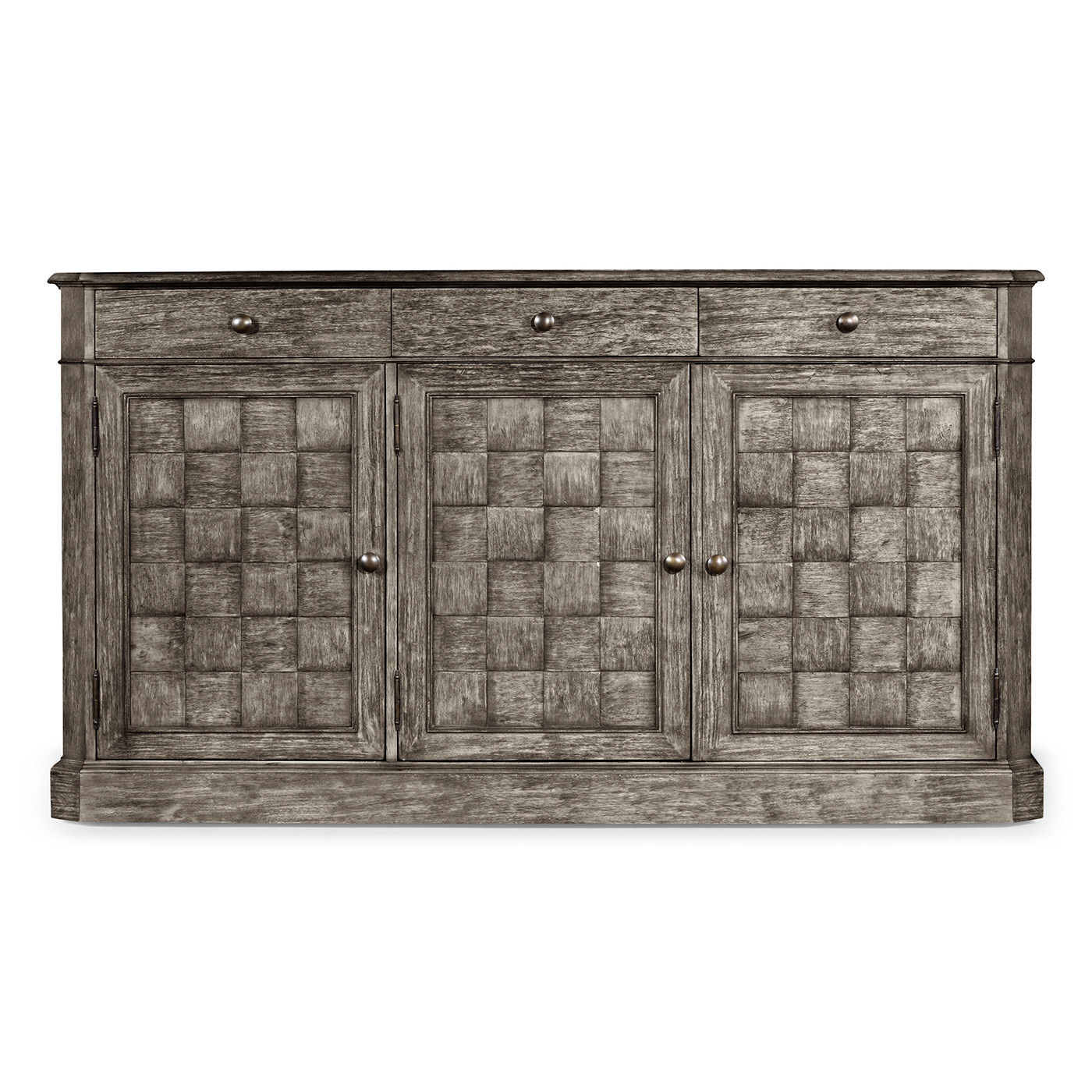 Antique Dark Grey Three Door Sideboard 65