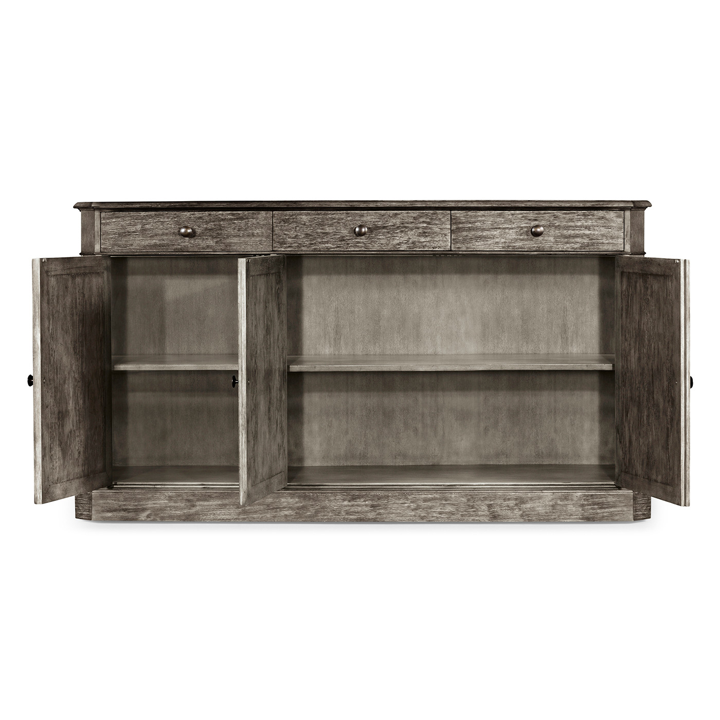 Antique Dark Grey Three Door Sideboard 65