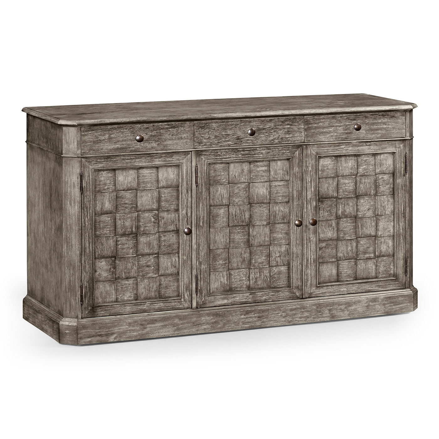 Antique Dark Grey Three Door Sideboard 65