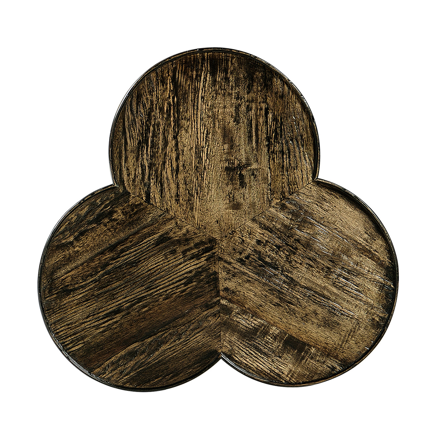 Trefoil Side Table in Dark Driftwood