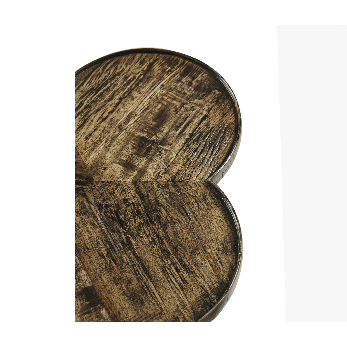 Trefoil Side Table in Dark Driftwood