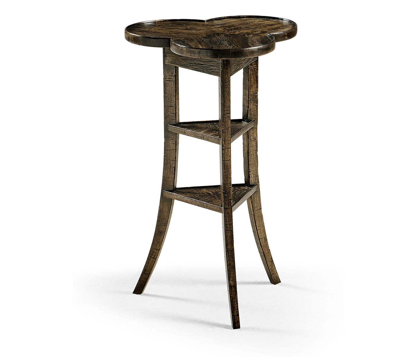 Trefoil Side Table in Dark Driftwood
