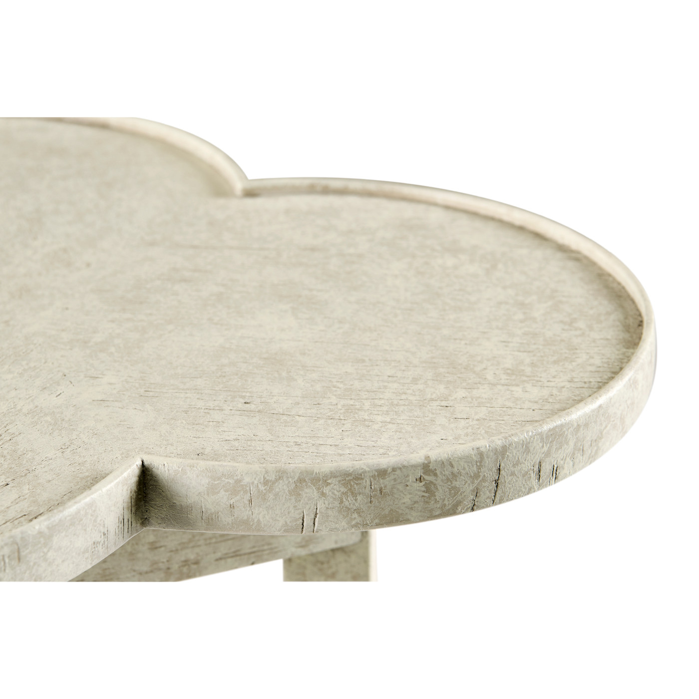 Trefoil Side Table in Whitewash Driftwood