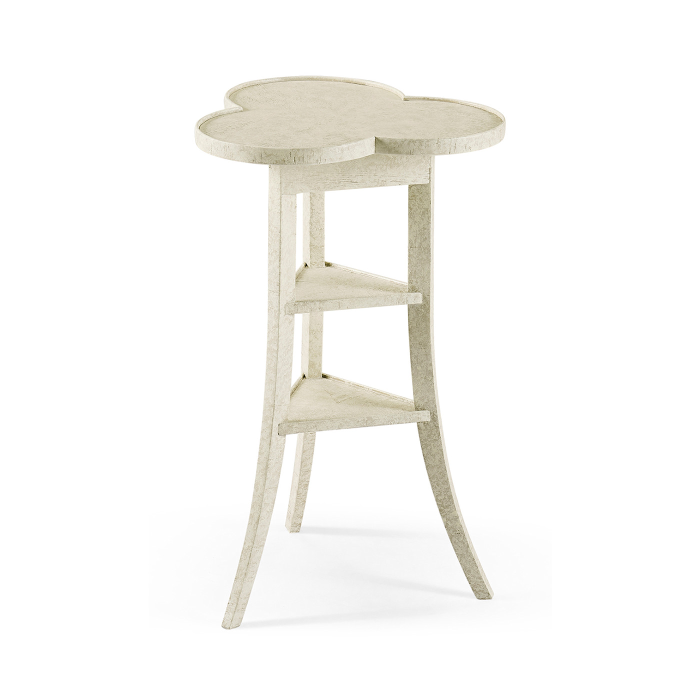 Trefoil Side Table in Whitewash Driftwood