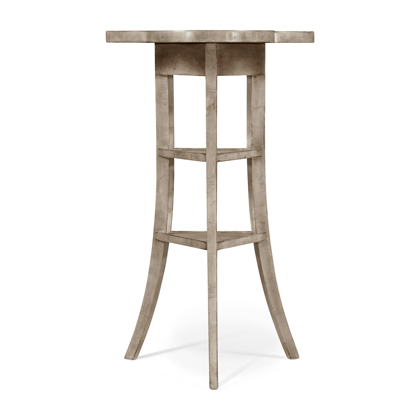 Trefoil Side Table with Rustic Grey