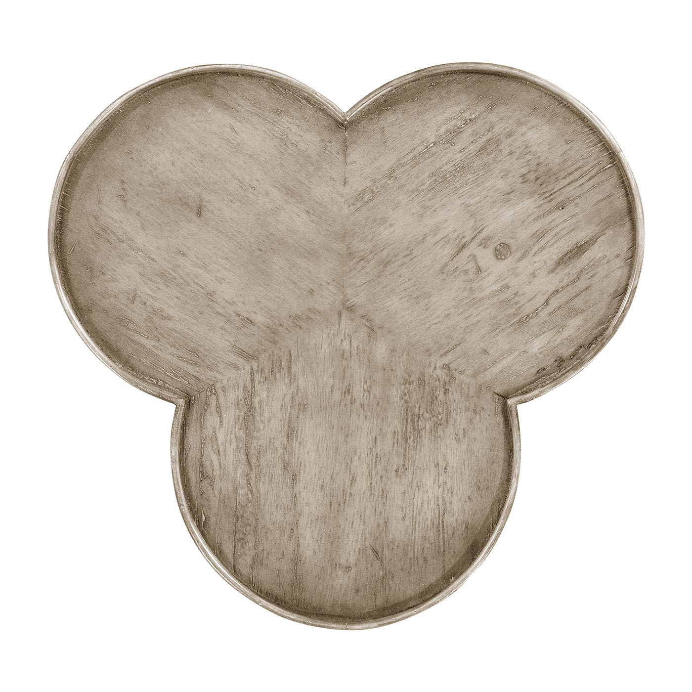 Trefoil Side Table with Rustic Grey