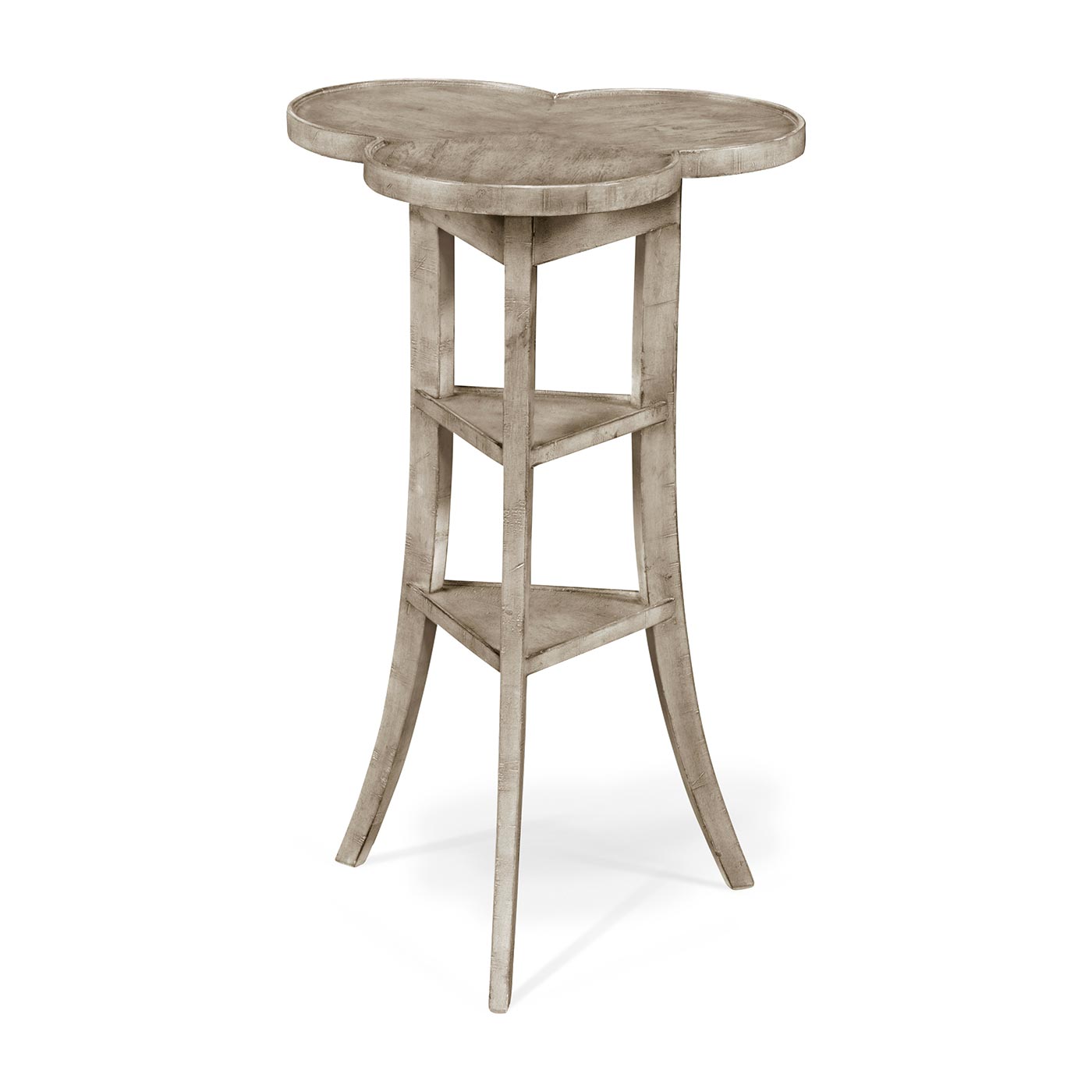 Trefoil Side Table with Rustic Grey