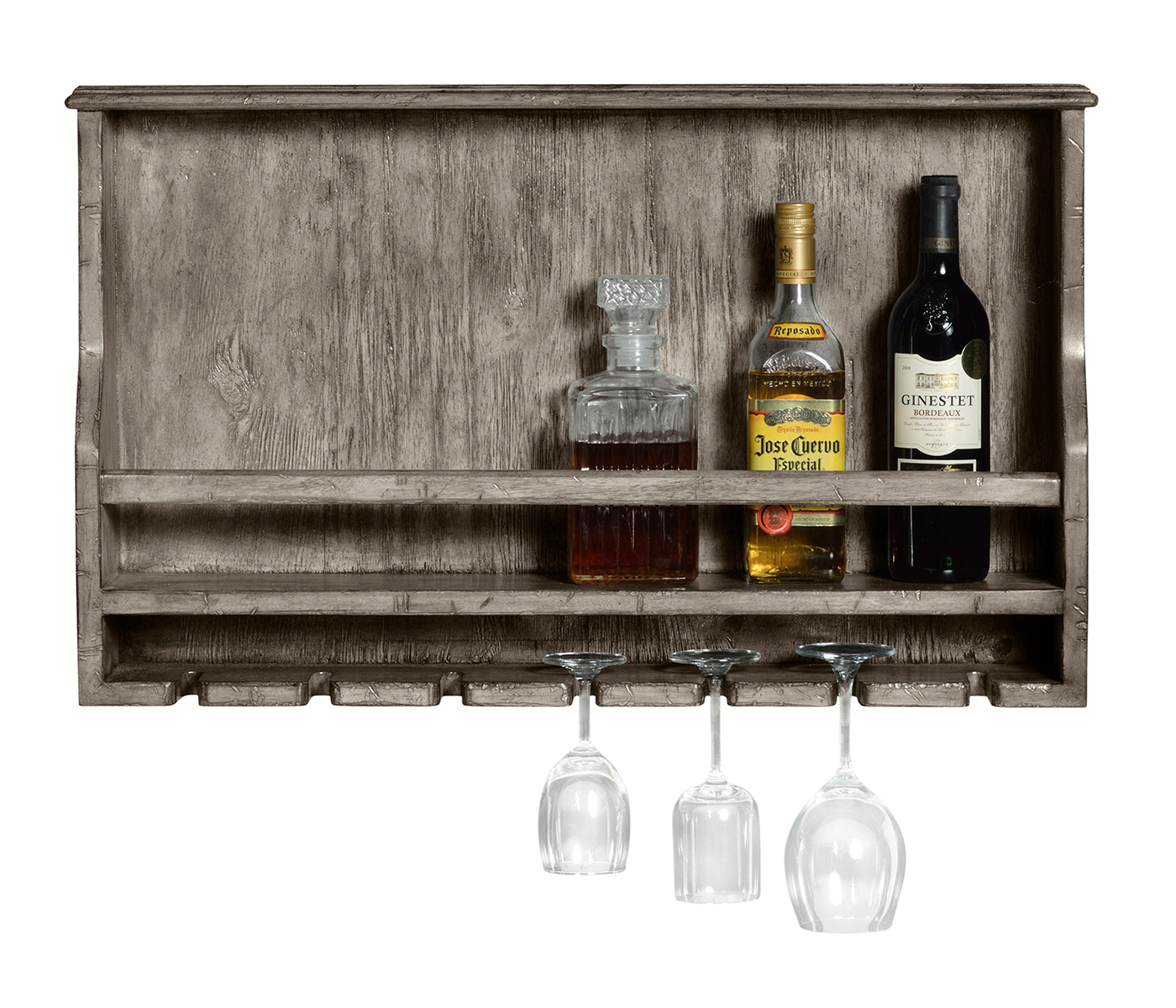 Wall Hanging Wine Rack in Antique Dark Grey