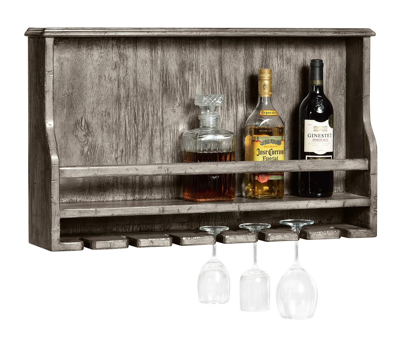 Wall Hanging Wine Rack in Antique Dark Grey