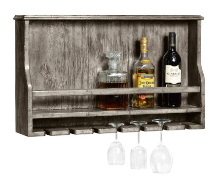 Wall Hanging Wine Rack in Antique Dark Grey