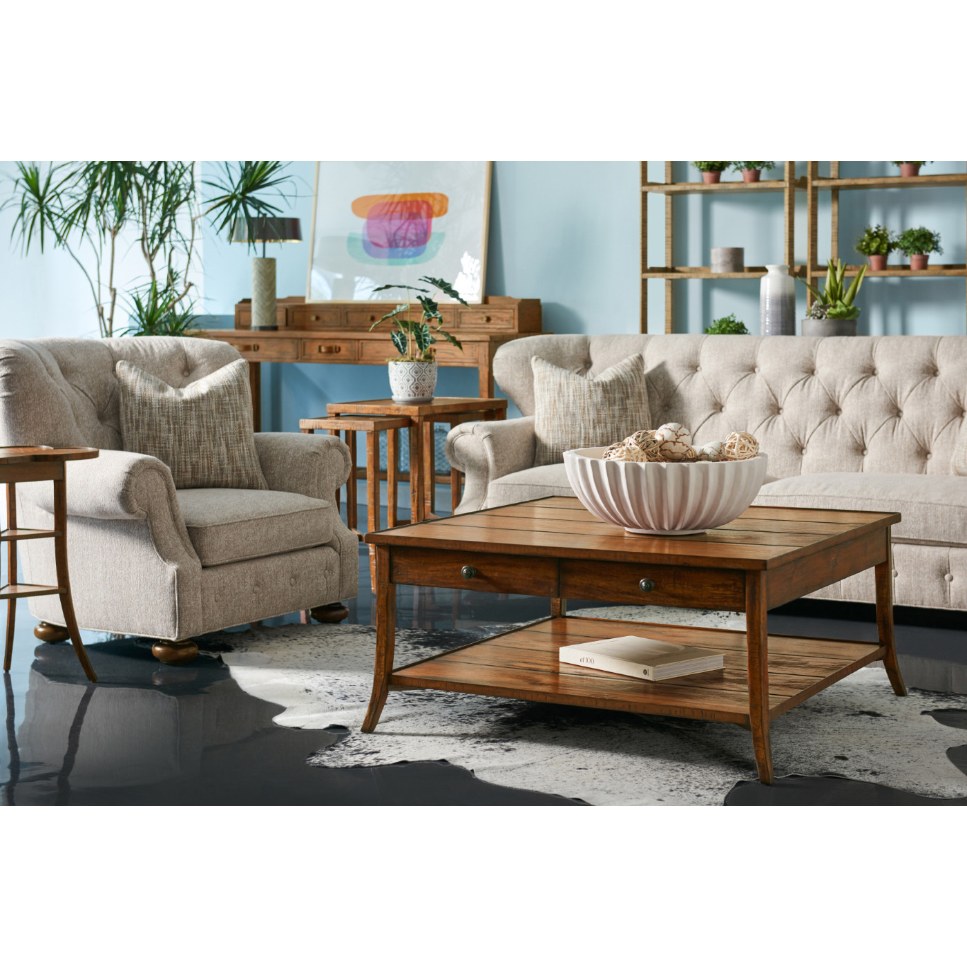 Square Coffee Table in Dark Ale