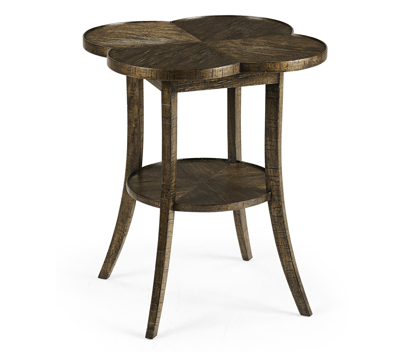 Quatrefoil Lamp Table in Dark Driftwood