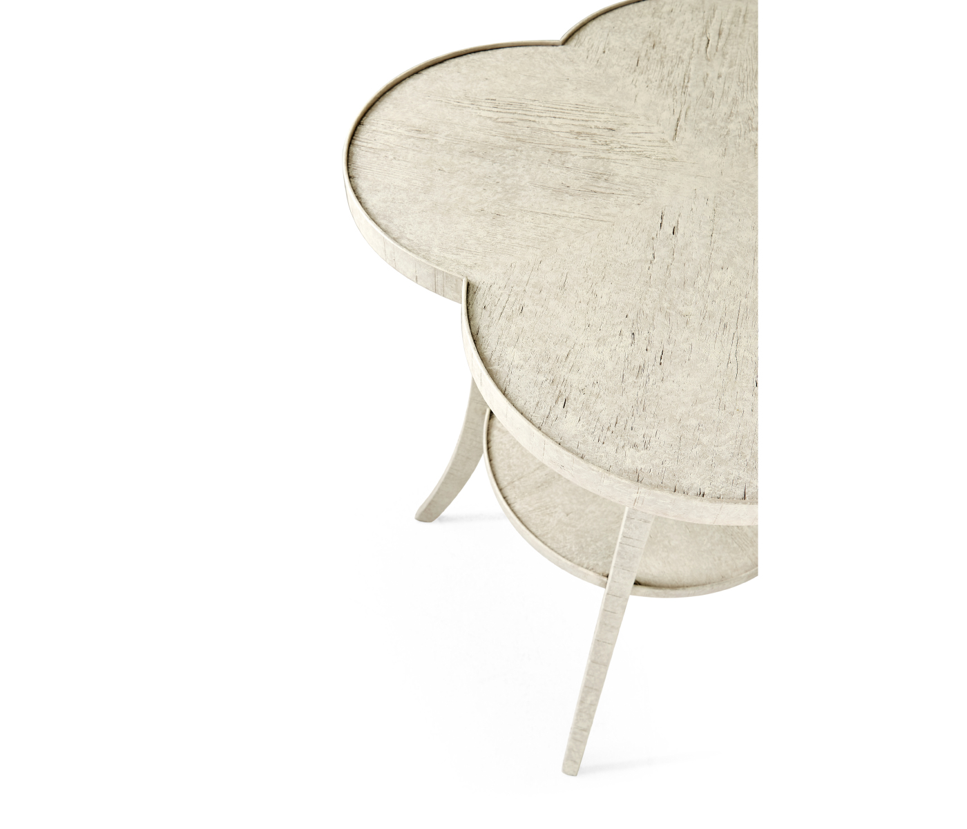 Quatrefoil Lamp Table in Whitewash Driftwood