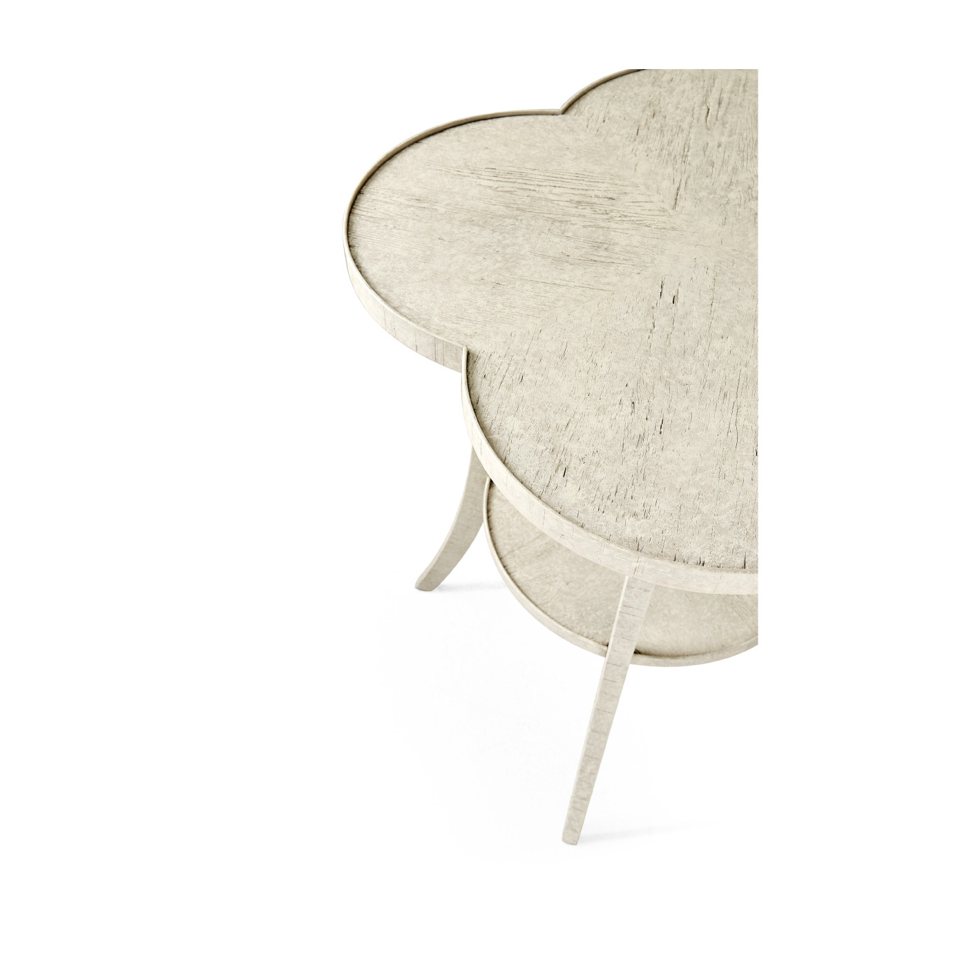 Quatrefoil Lamp Table in Whitewash Driftwood