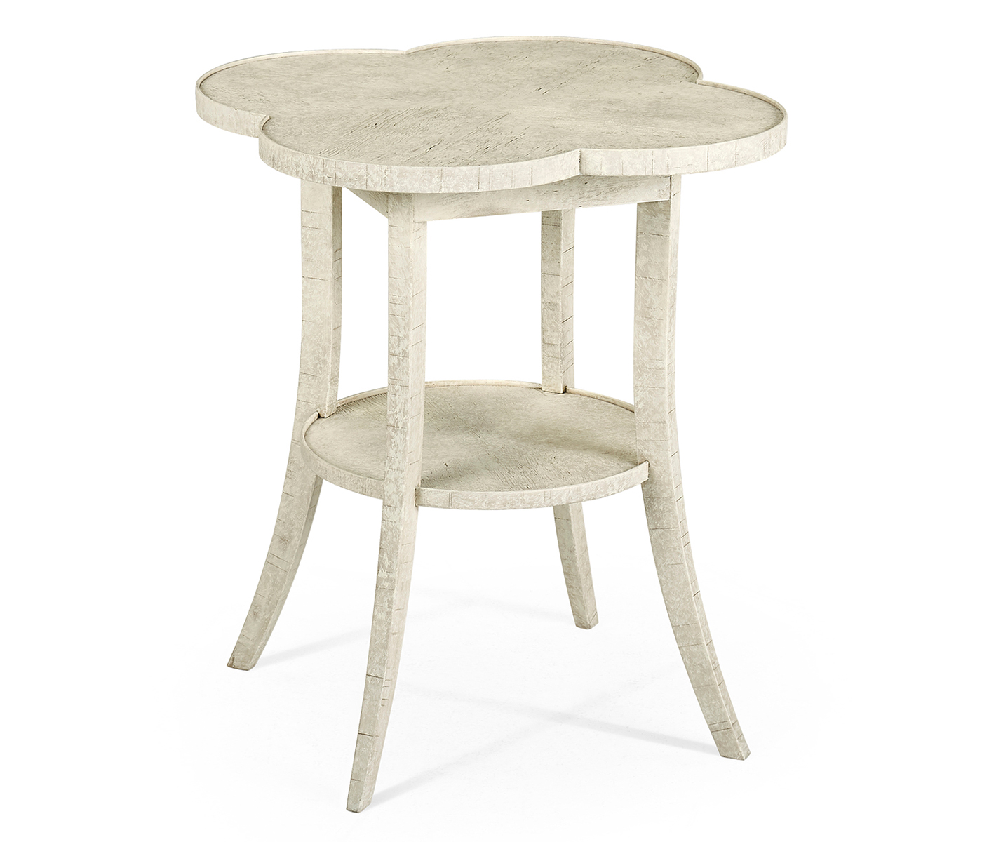 Quatrefoil Lamp Table in Whitewash Driftwood