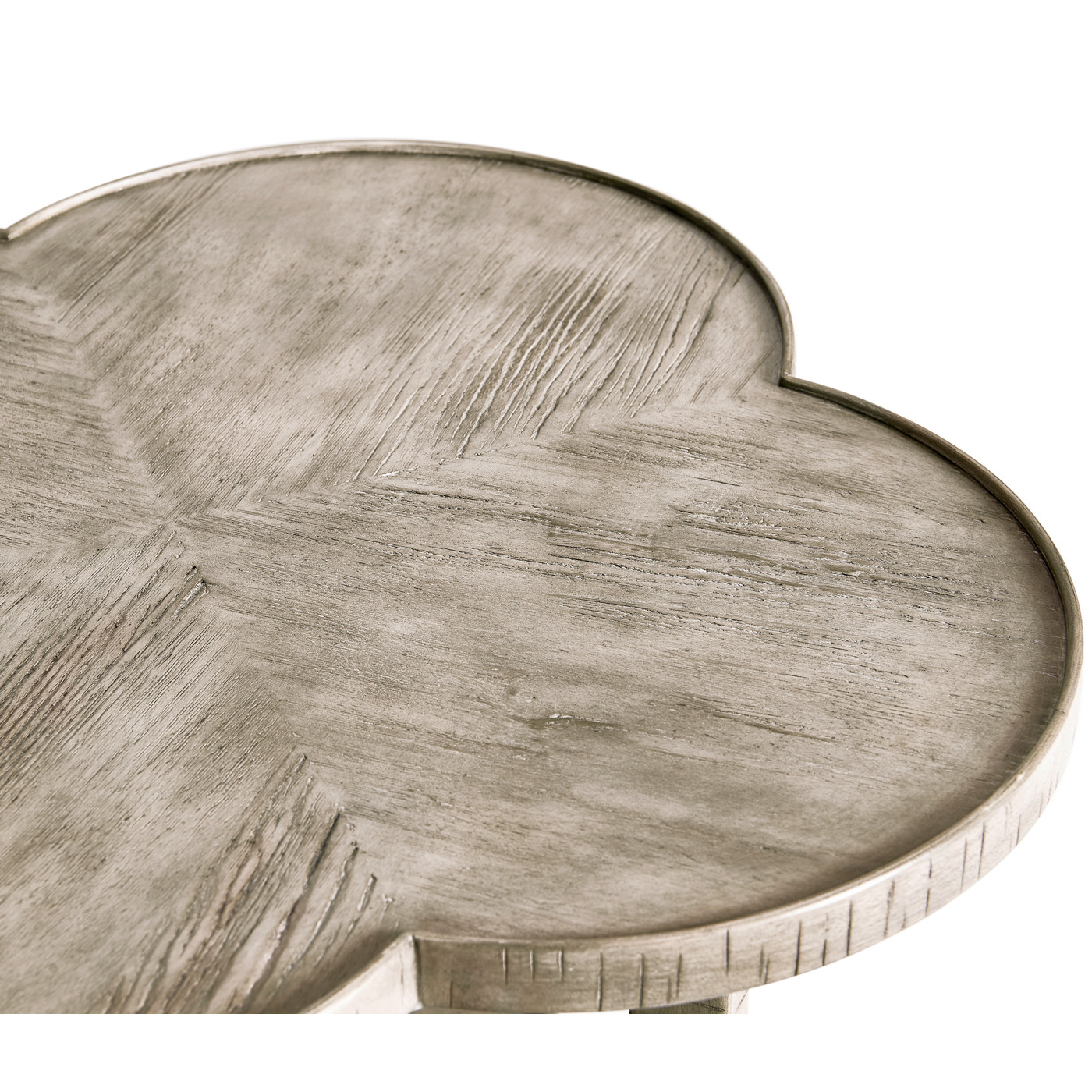 Quatrefoil Lamp Table in Rustic Grey