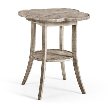 Quatrefoil Lamp Table in Rustic Grey