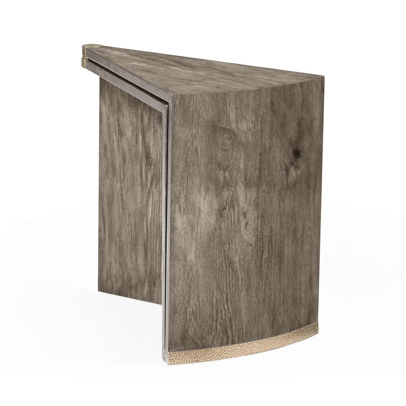 Antique Dark Grey Semicircular Retracting Side Table