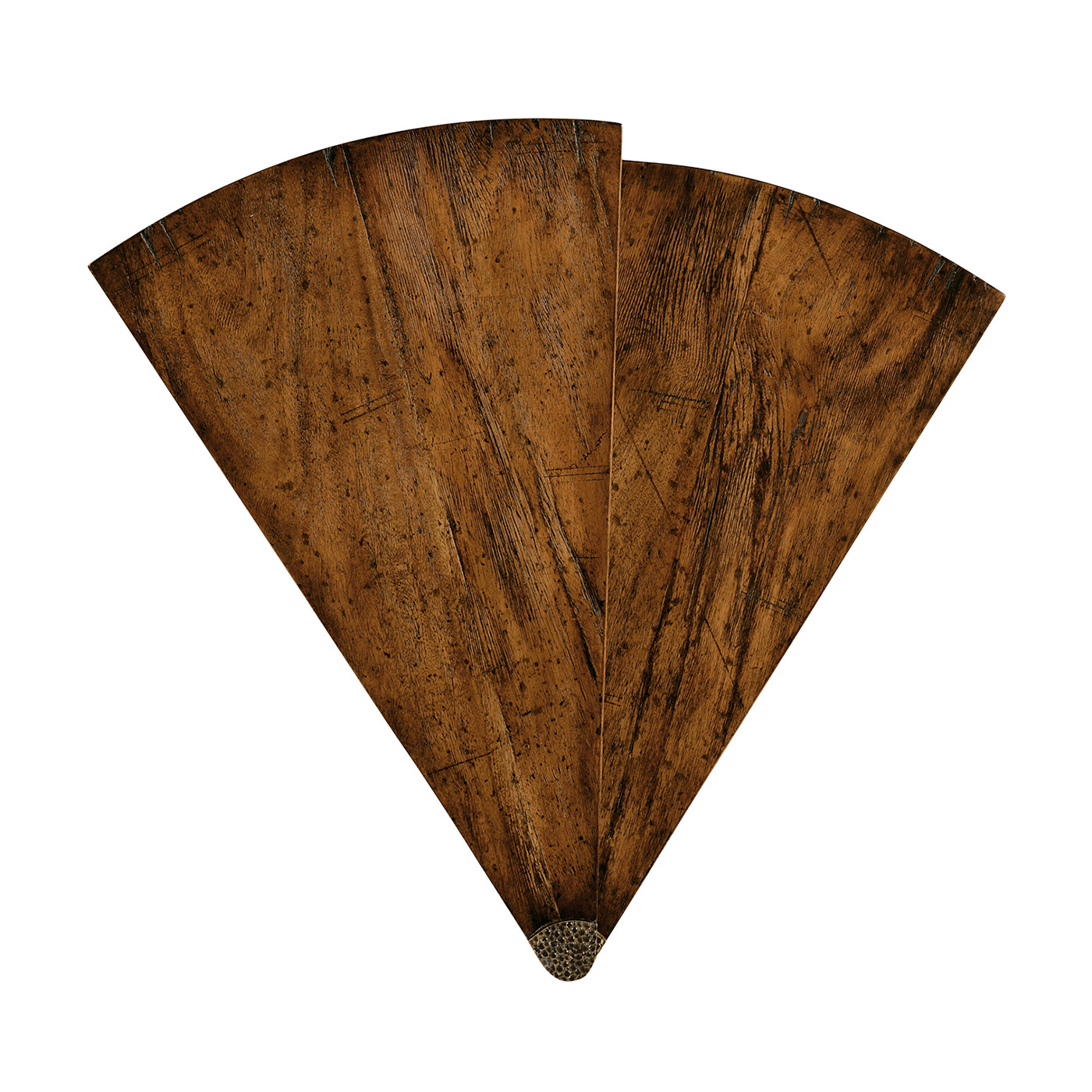 Country Walnut Semicircular Retracting Side Table