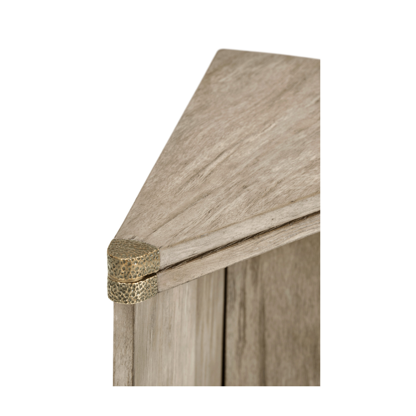 Rustic Grey Simicircular Retracting Side Table