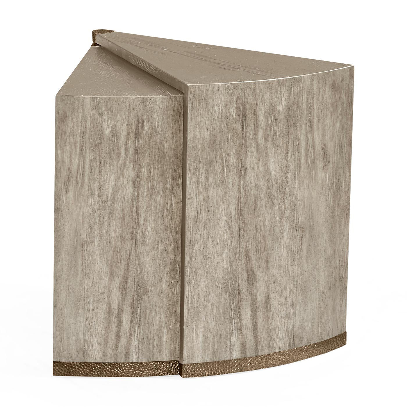 Rustic Grey Simicircular Retracting Side Table