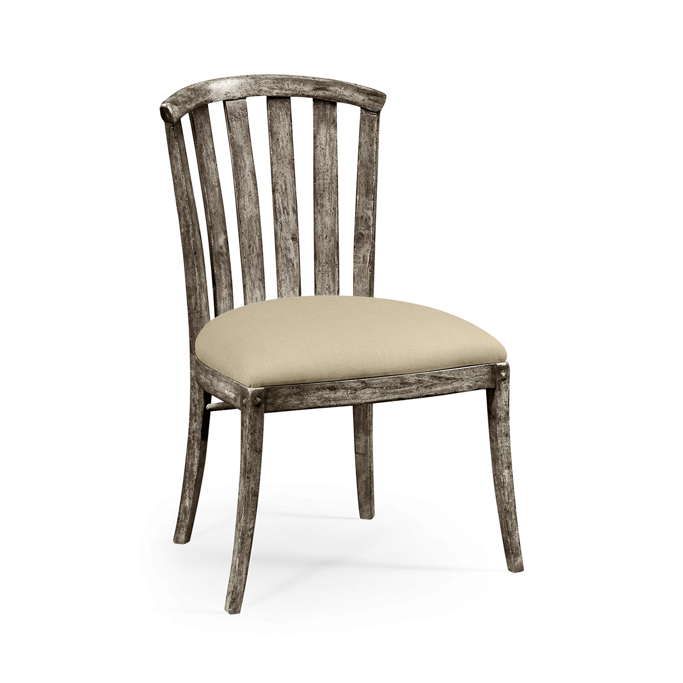 Casual Slat Upholstered Side Chair