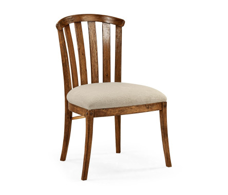 Casual Slat Upholstered Side Chair
